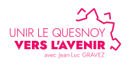 Logo de notre liste : Unir Le Quesnoy vers l'avenir, avec Jean-Luc Gravez